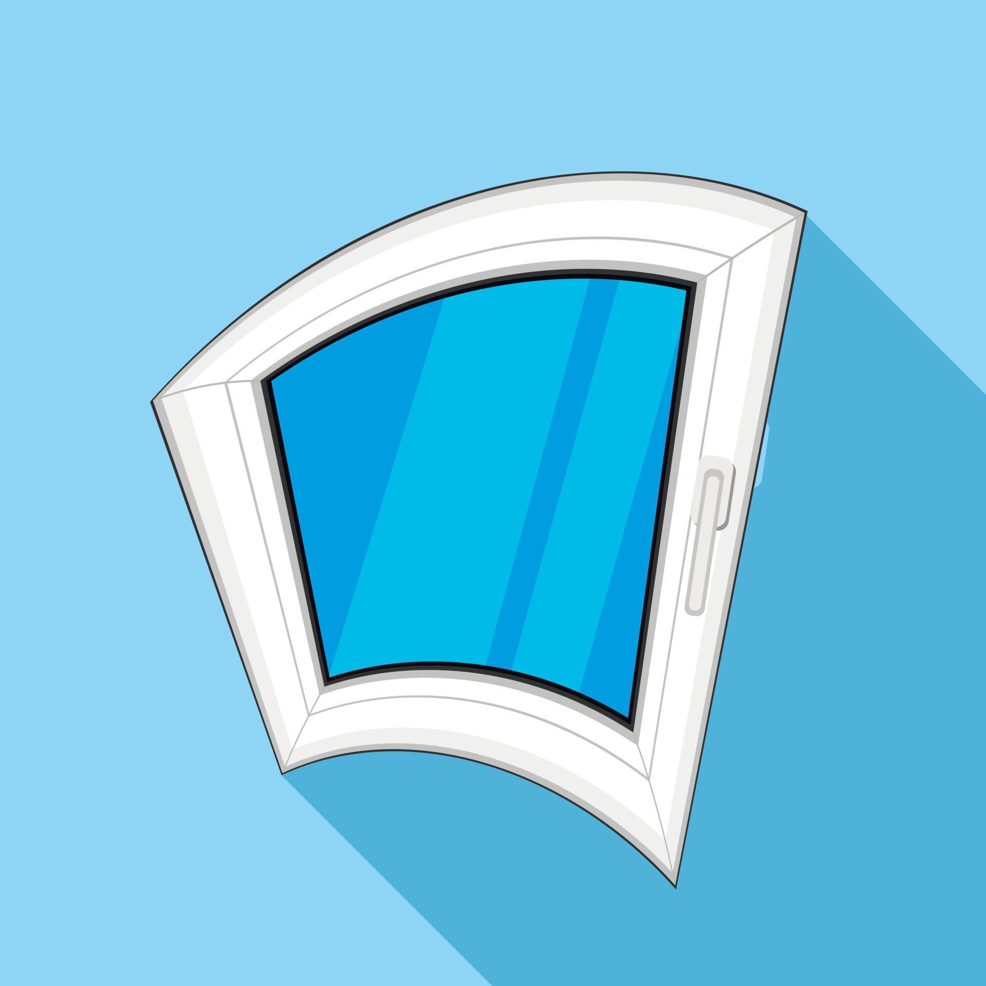 Curved window icon, flat style 14938937 Vector Art at Vecteezy
