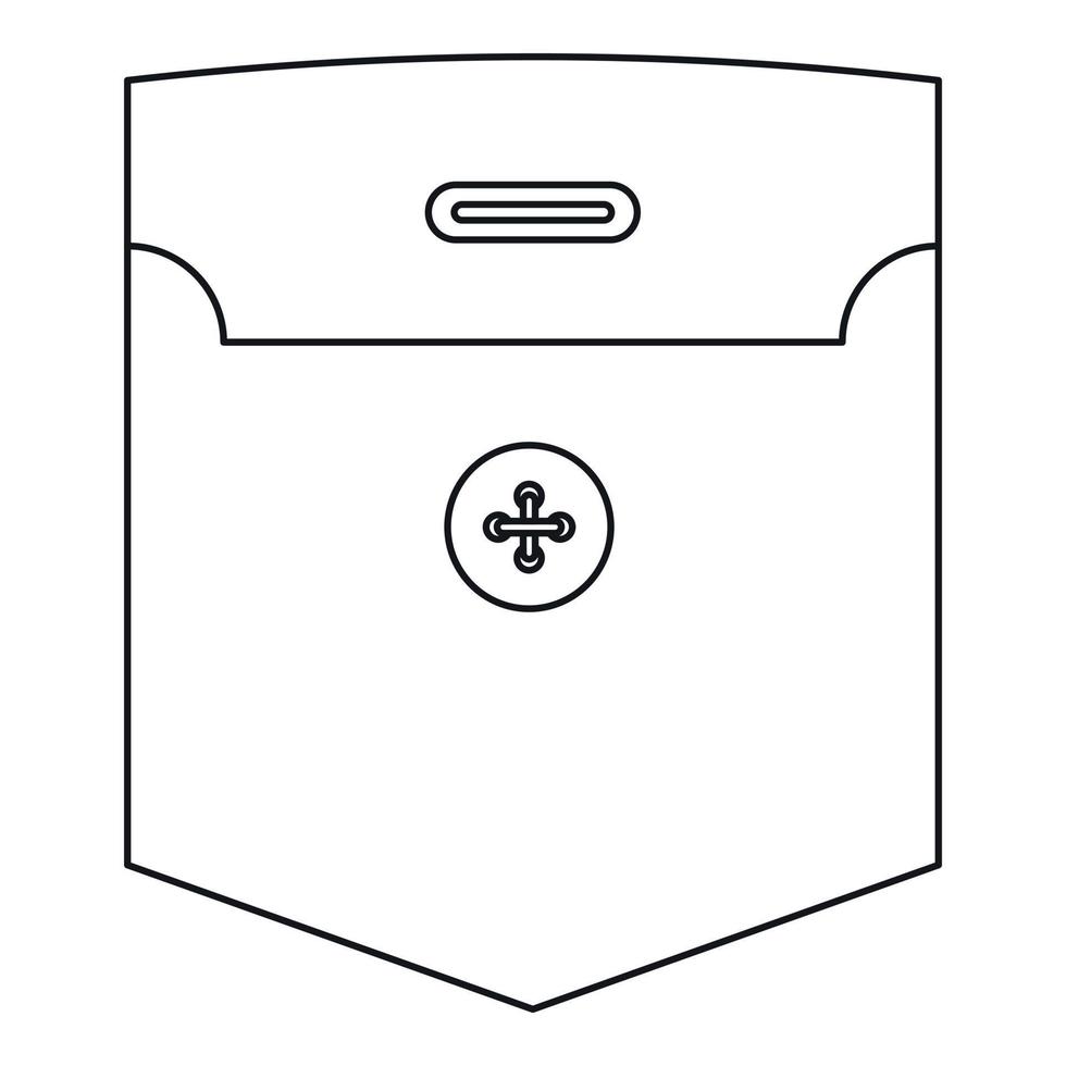 Shirt pocket icon, outline style vector