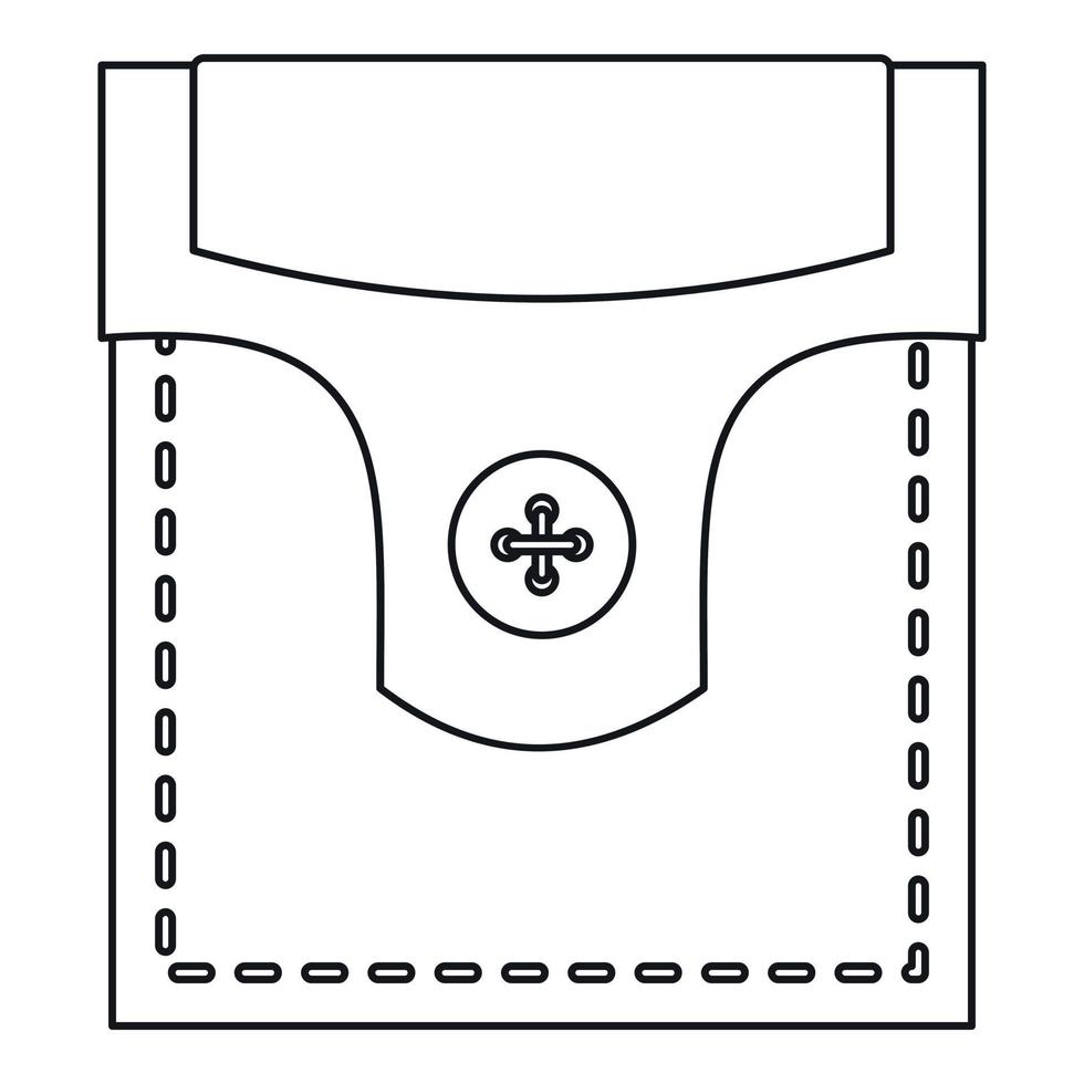 Pocket with valve and button icon, outline style vector