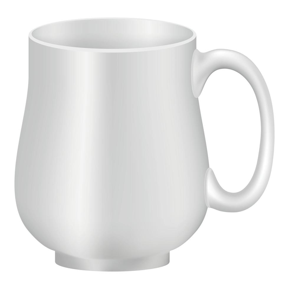 maqueta de taza vacía blanca, estilo realista vector