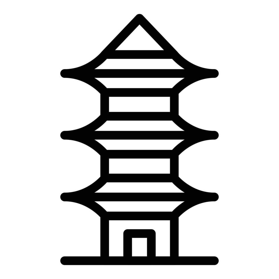 Pagoda place icon outline vector. Chinese building vector