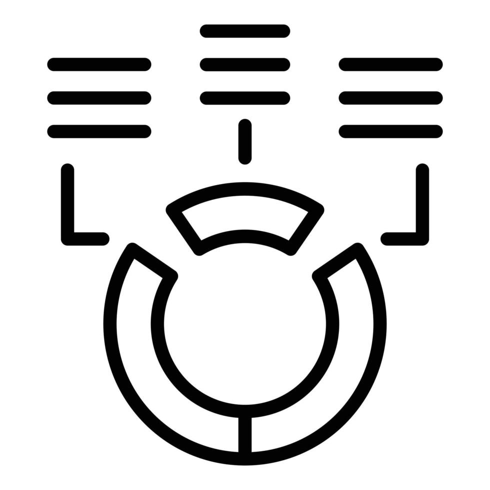 Office pie chart icon outline vector. Work goal vector
