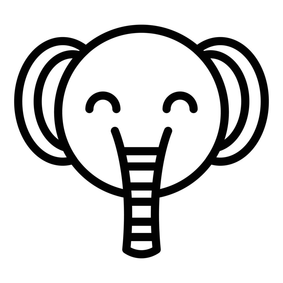 vector de contorno de icono de elefante de zoológico. pasar tarjeta