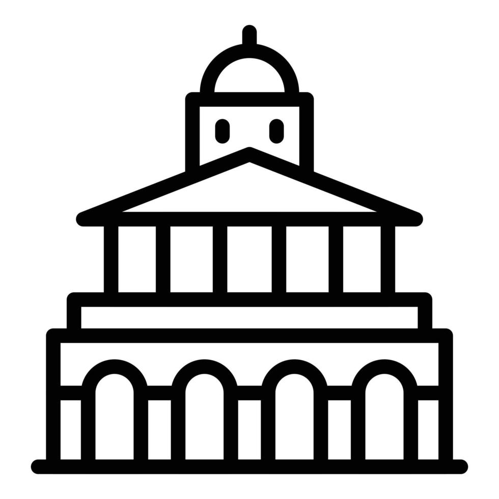 Wood culture house icon outline vector. Monument building vector