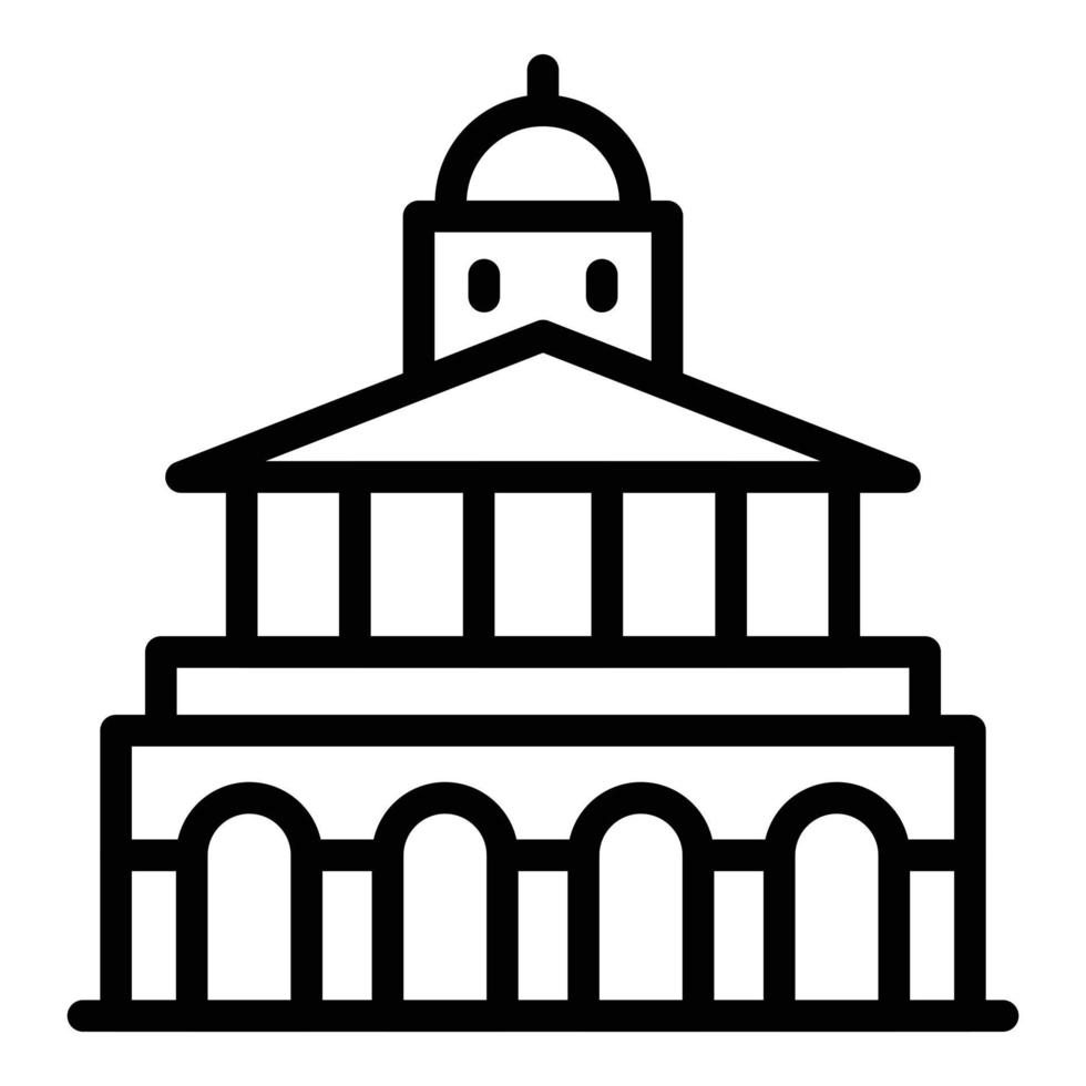 Wood culture house icon outline vector. Monument building vector