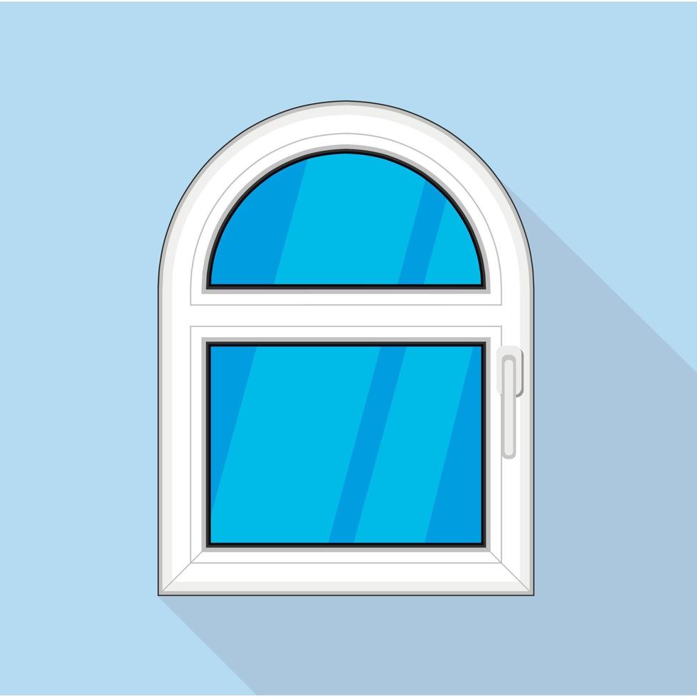 icono de ventana arqueada, estilo plano vector