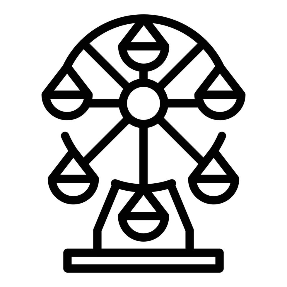 Zoo ferry wheel icon outline vector. Pass card vector