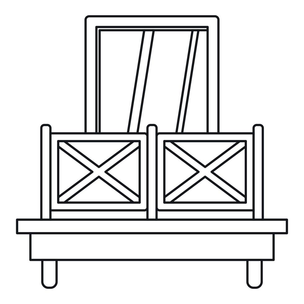 Balcony and window icon, outline style vector