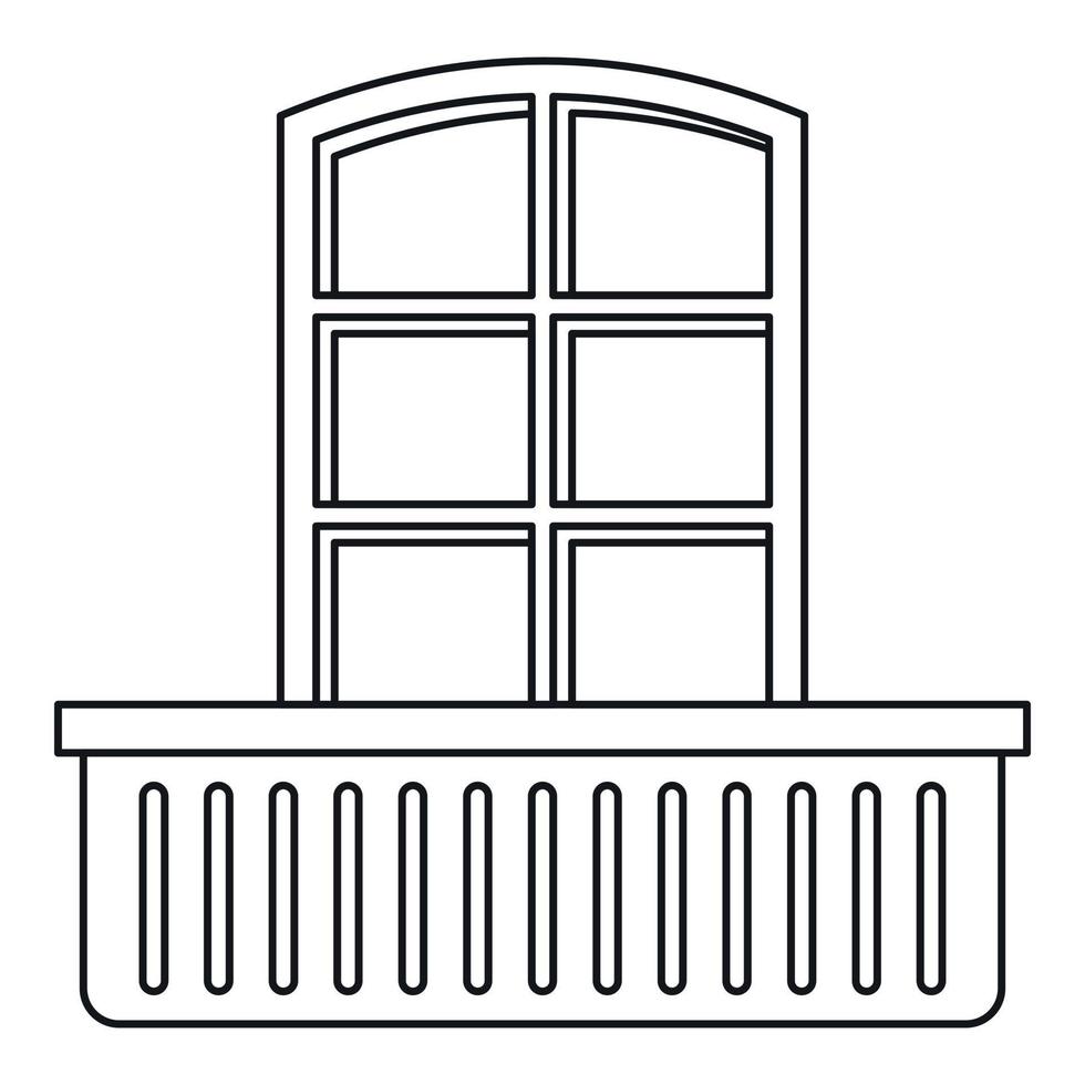 icono de ventana y balcón retro, estilo de esquema vector