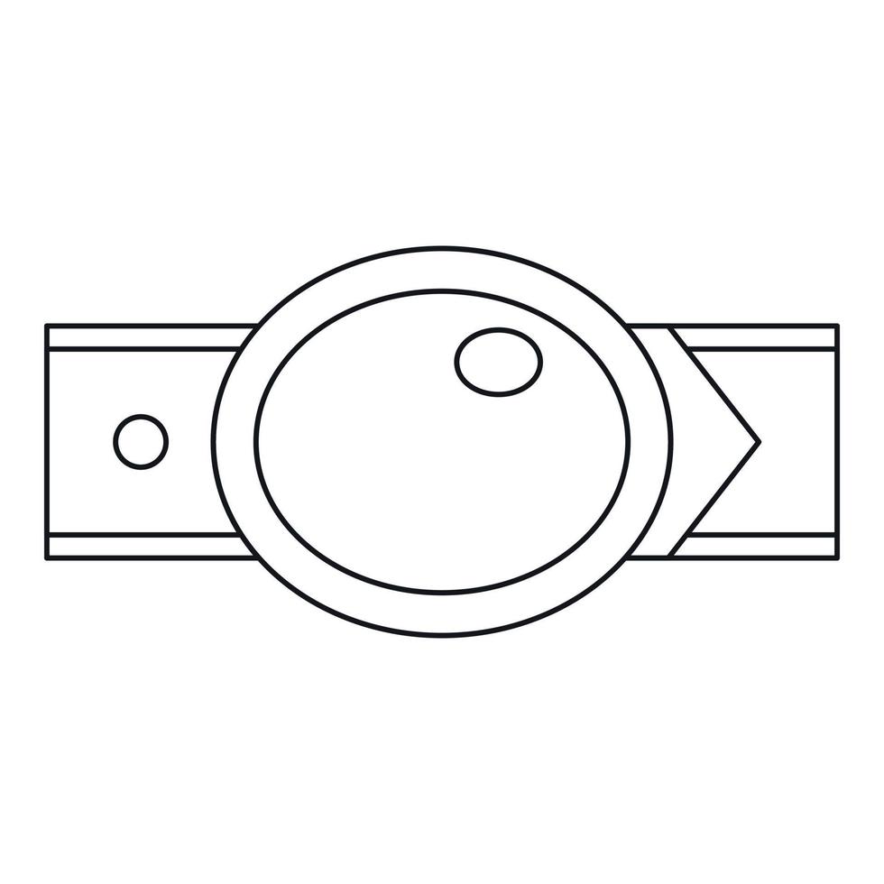 Oval shaped buckle icon, outline style vector