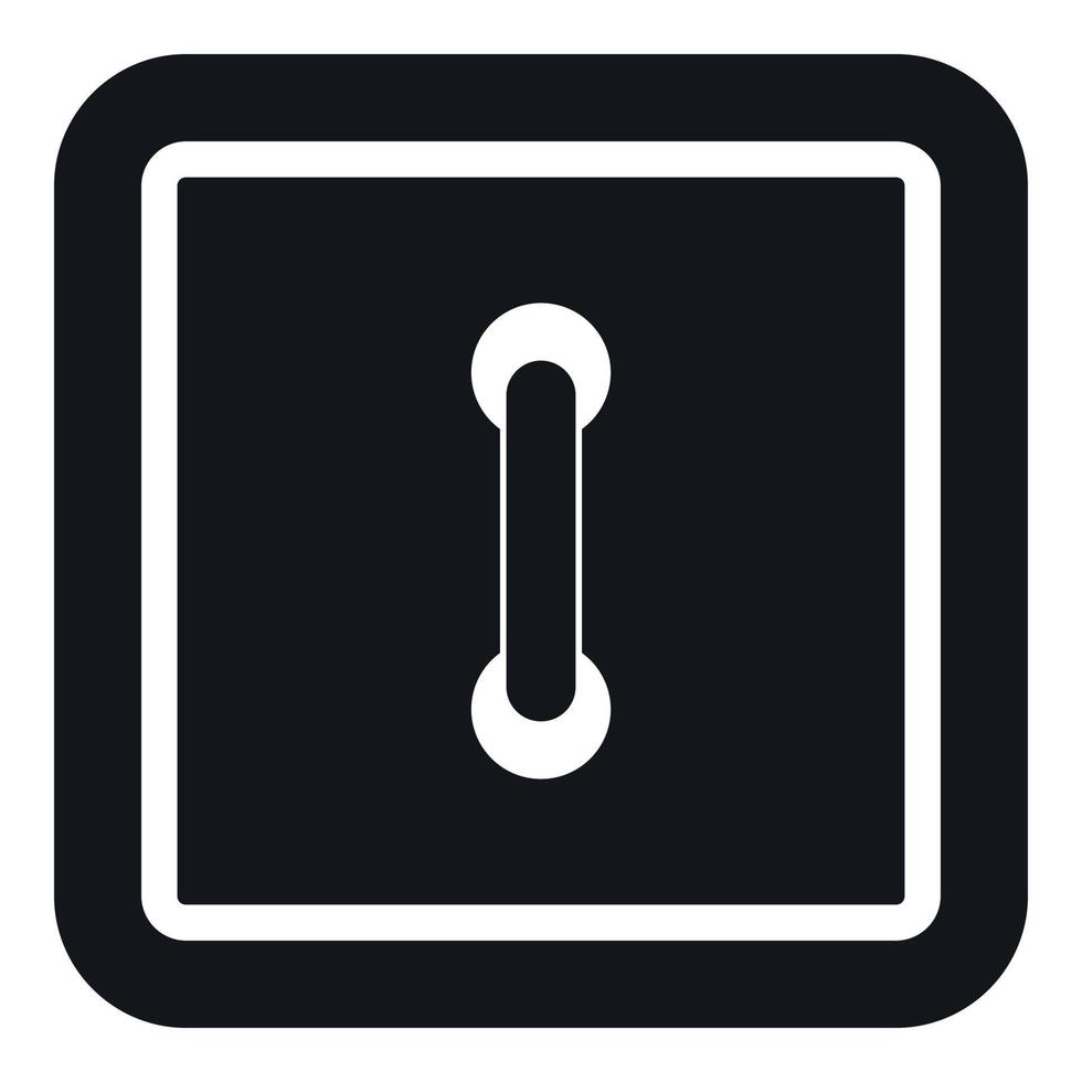 Sewn square button icon, simple style vector