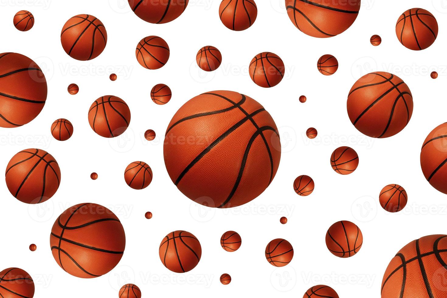 basketball balls on a white background photo