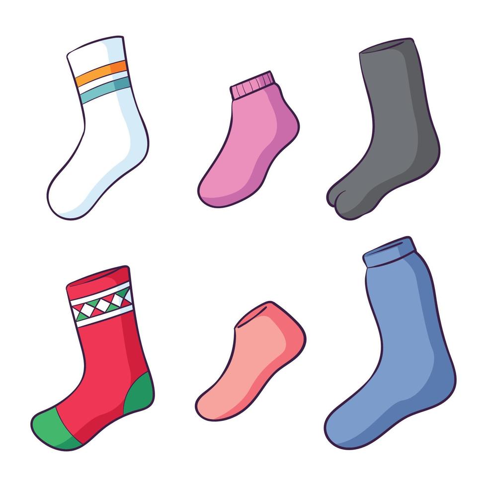 hand drawn sock collection vector