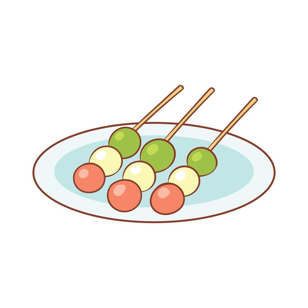 Ilustración de vector de pastel de dango