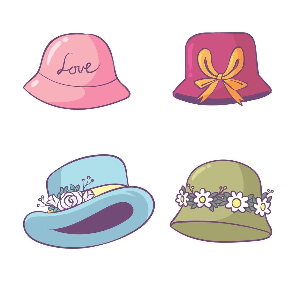 hand drawn bucket hat vector