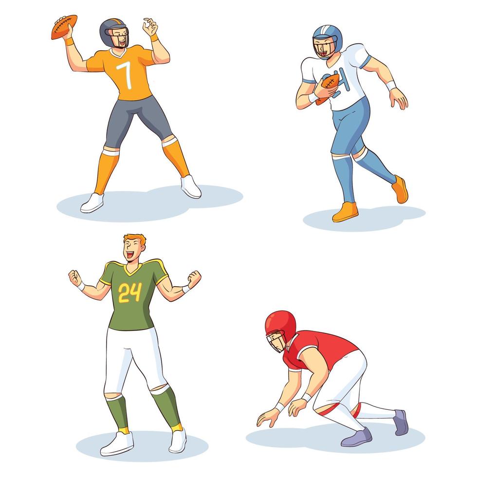 hand drawn american football player vector