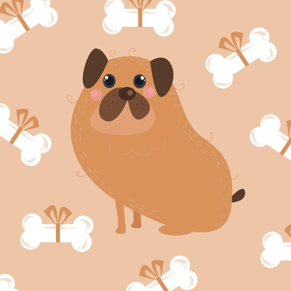Cute Cartoon Dog Characters suitable for children's clothing designs vector