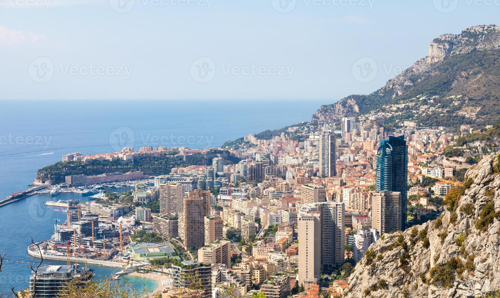 Monte Carlo - panoramic view of the city. Monaco port and skyline. photo