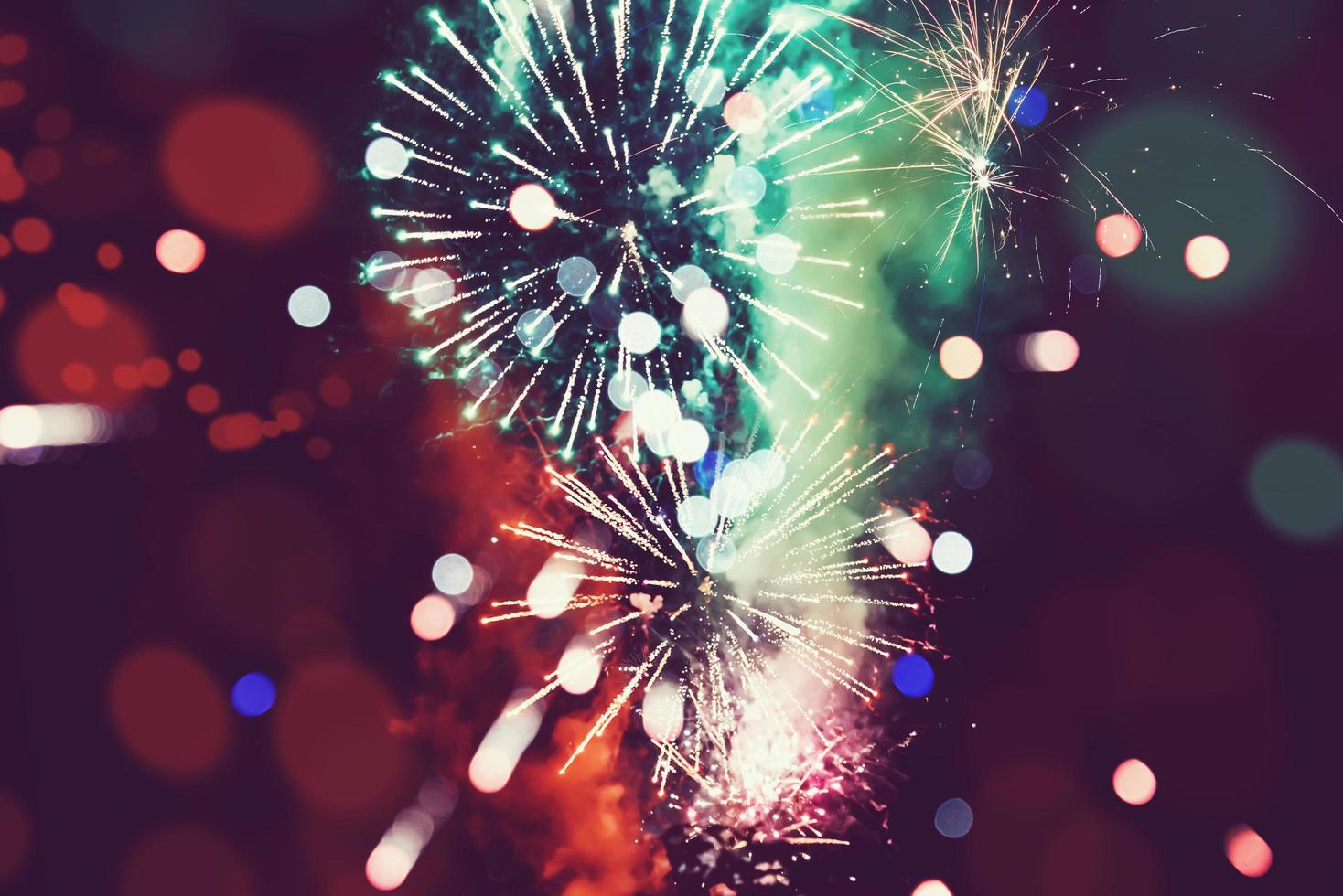 Abstract background. Fireworks circle blur. Colorful in celebration photo