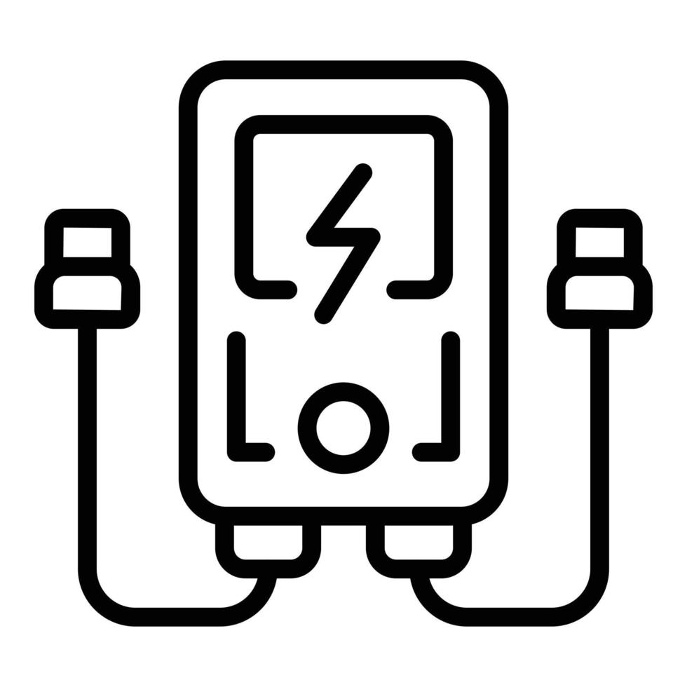 Plug powerbank icon outline vector. Power charger vector