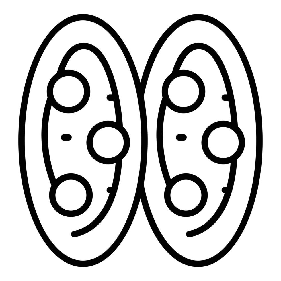 Top view bruschetta icon outline vector. Food starter vector