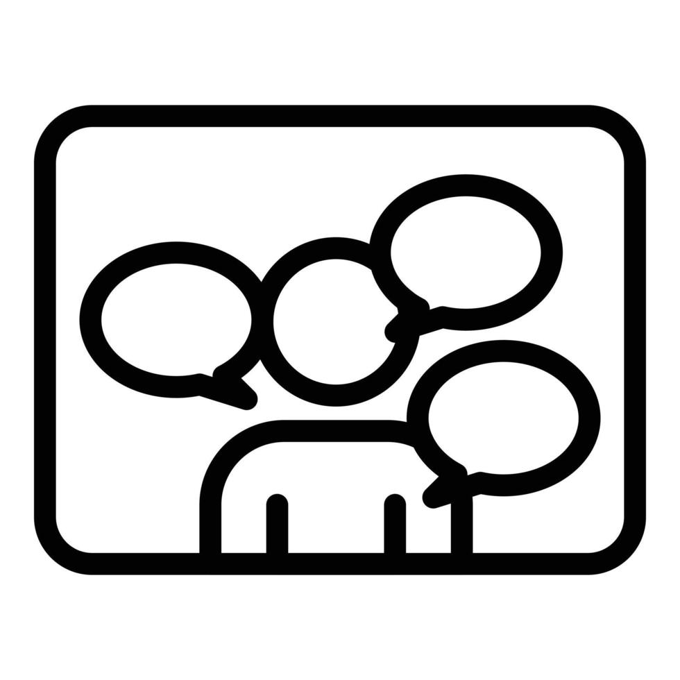 Speech icon outline vector. Public student vector