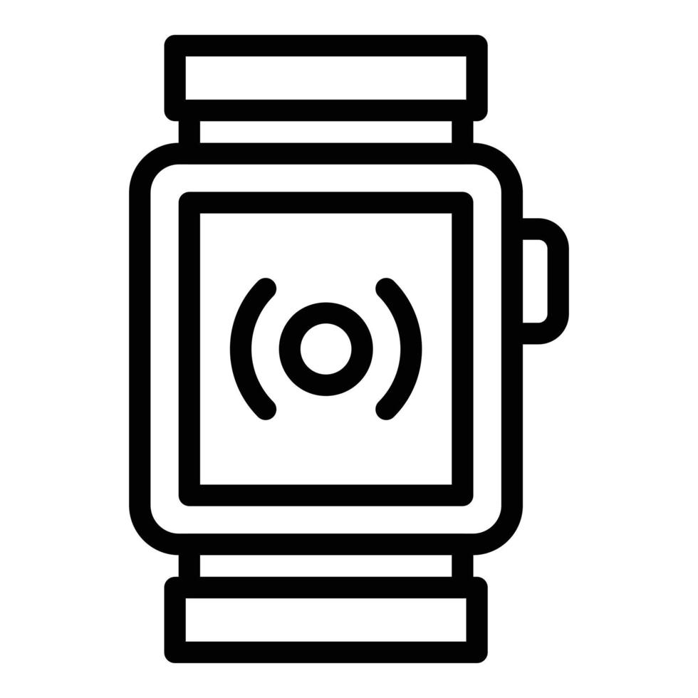 vector de contorno de icono de reloj inteligente. aplicación de teléfono