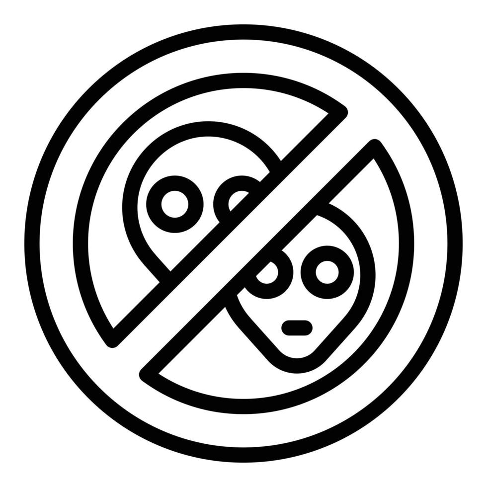 Restricted aliens icon outline vector. Space alien vector