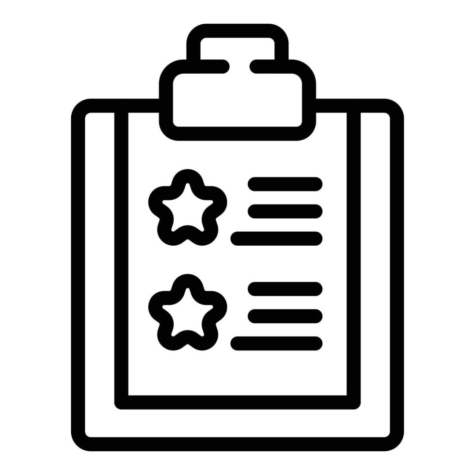 Clipboard icon outline vector. Skill level vector