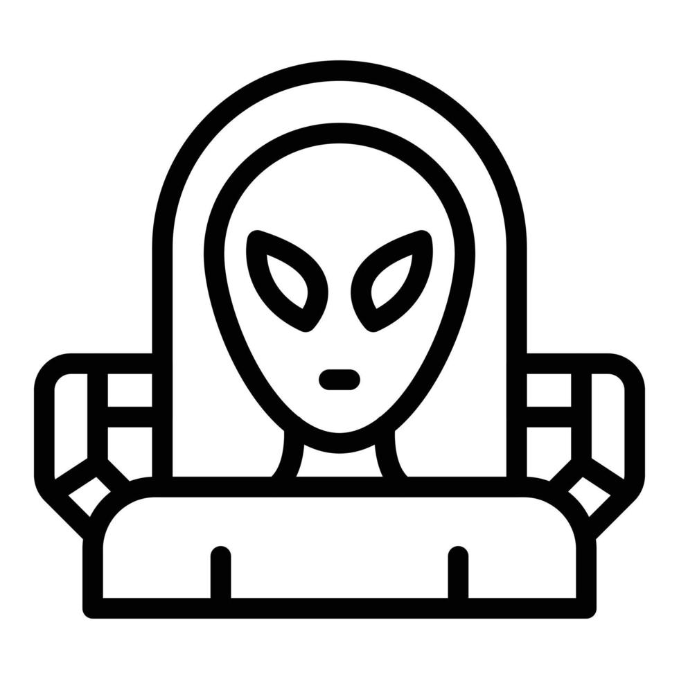 Astronaut alien icon outline vector. Space monster vector