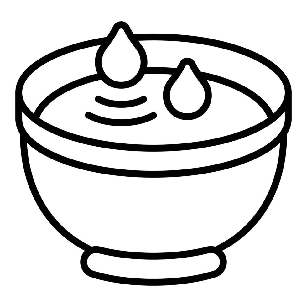 vector de contorno de icono de oliva de aceite de tazón. comida virgen