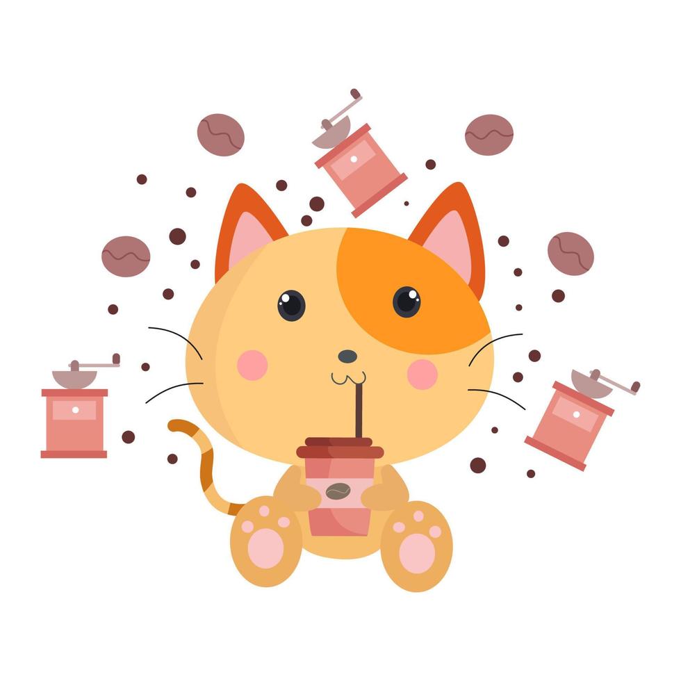 lindos personajes de dibujos animados de gatos adecuados para diseños de  ropa para niños 14941000 Vector en Vecteezy