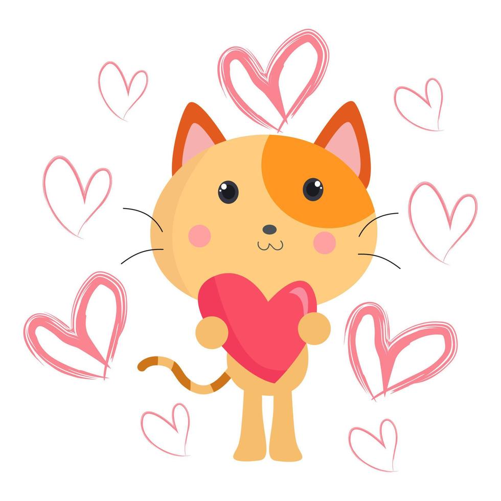 Cute Cat Cartoon Characters suitable for children's clothing designs vector