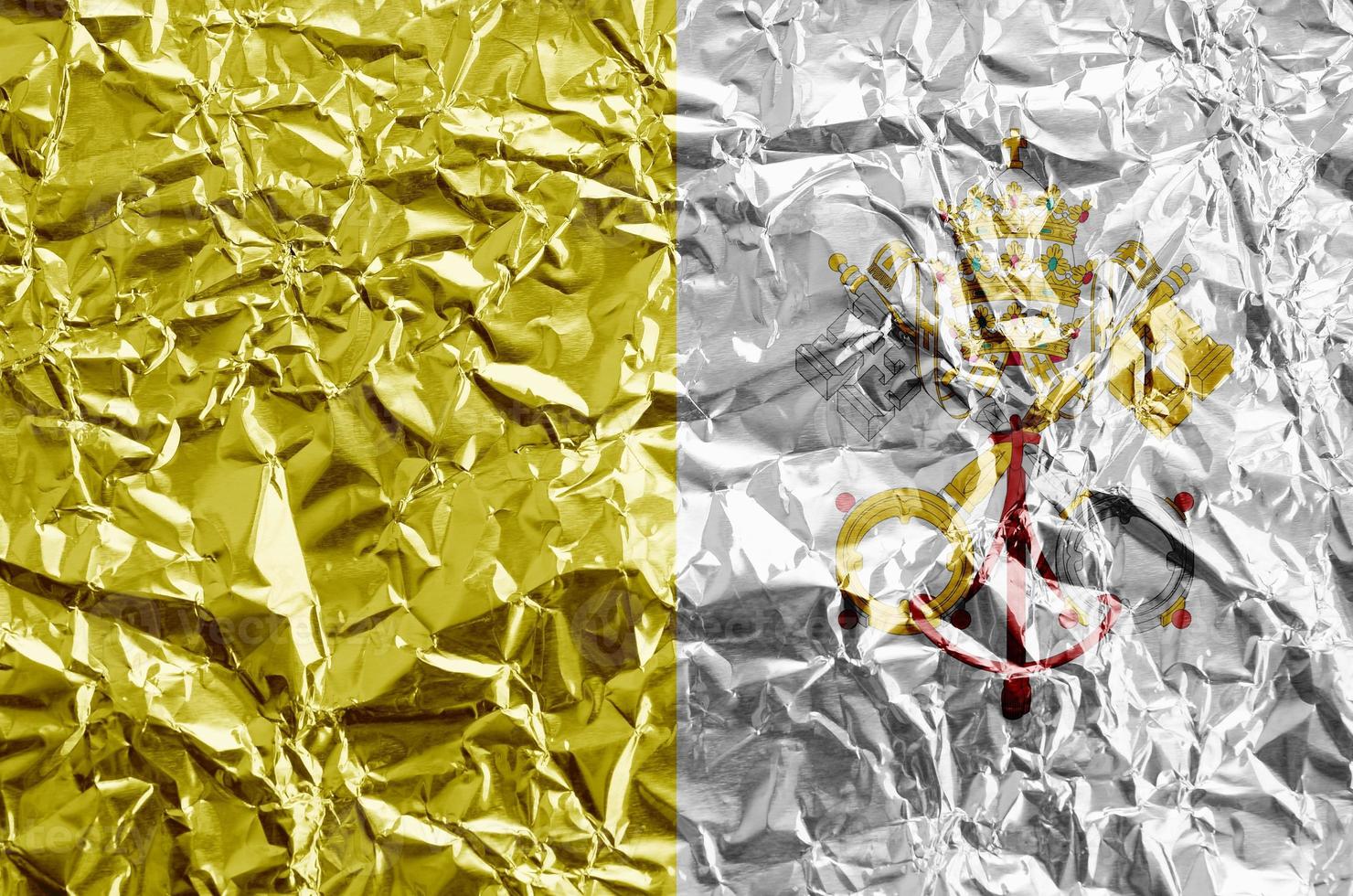 Gold crumpled foil background, banner. Aluminum foil as background