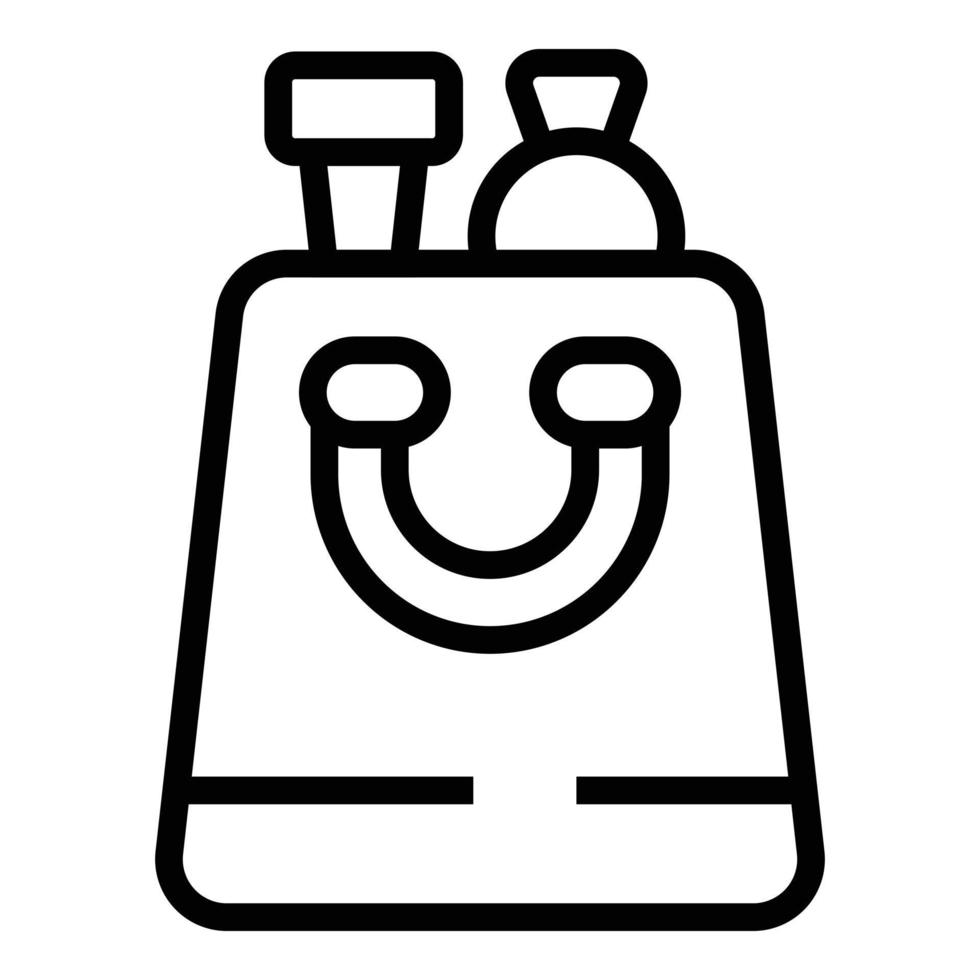 Sport shop bag icon outline vector. Store center vector