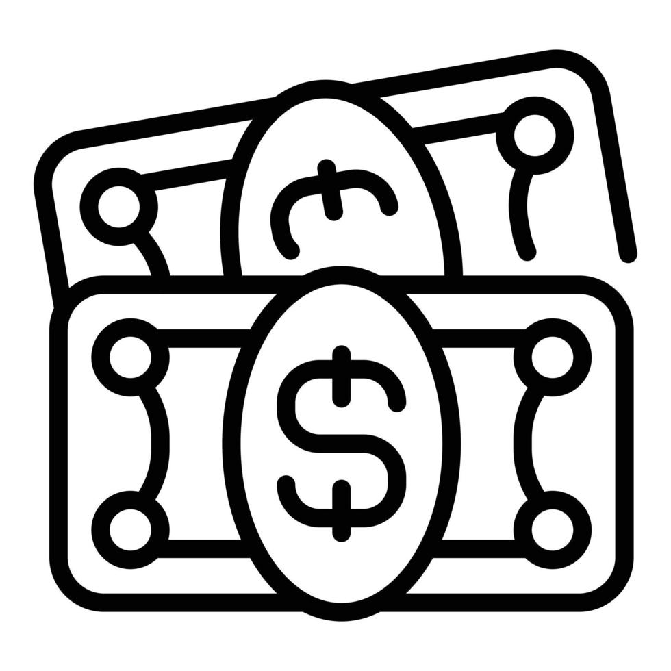 Productivity cash icon outline vector. Business team vector