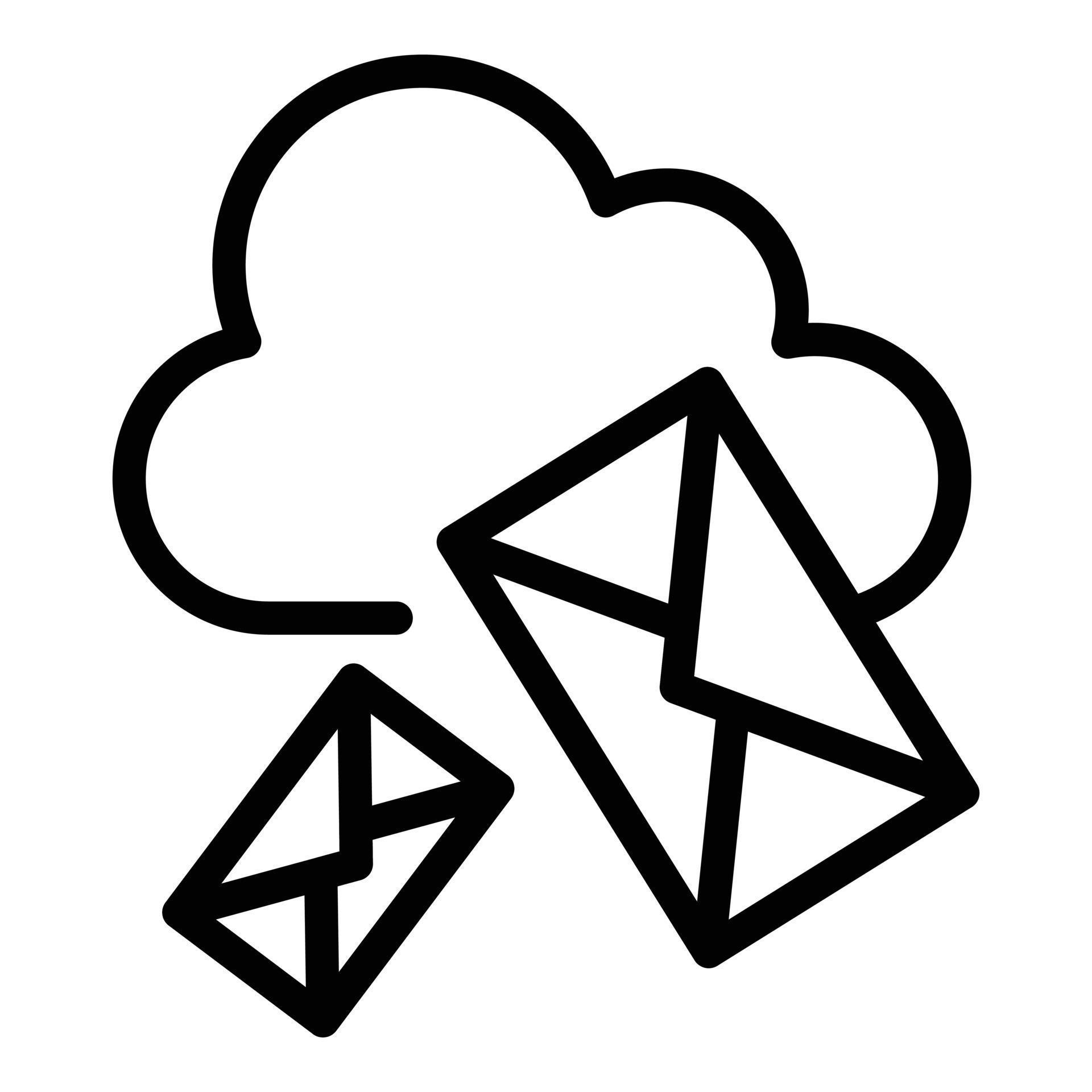 Mail cloud data icon outline vector. Video work 14941504 Vector Art at