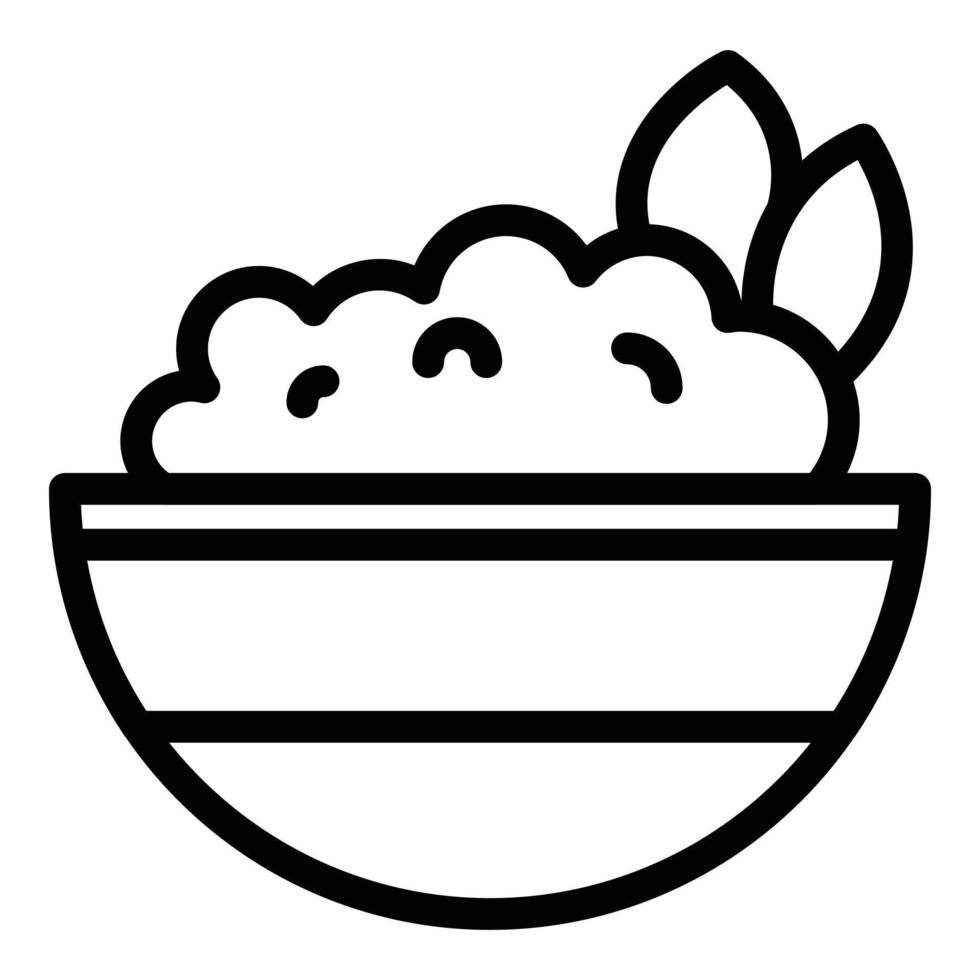 Soy food bowl icon outline vector. Meat flour vector