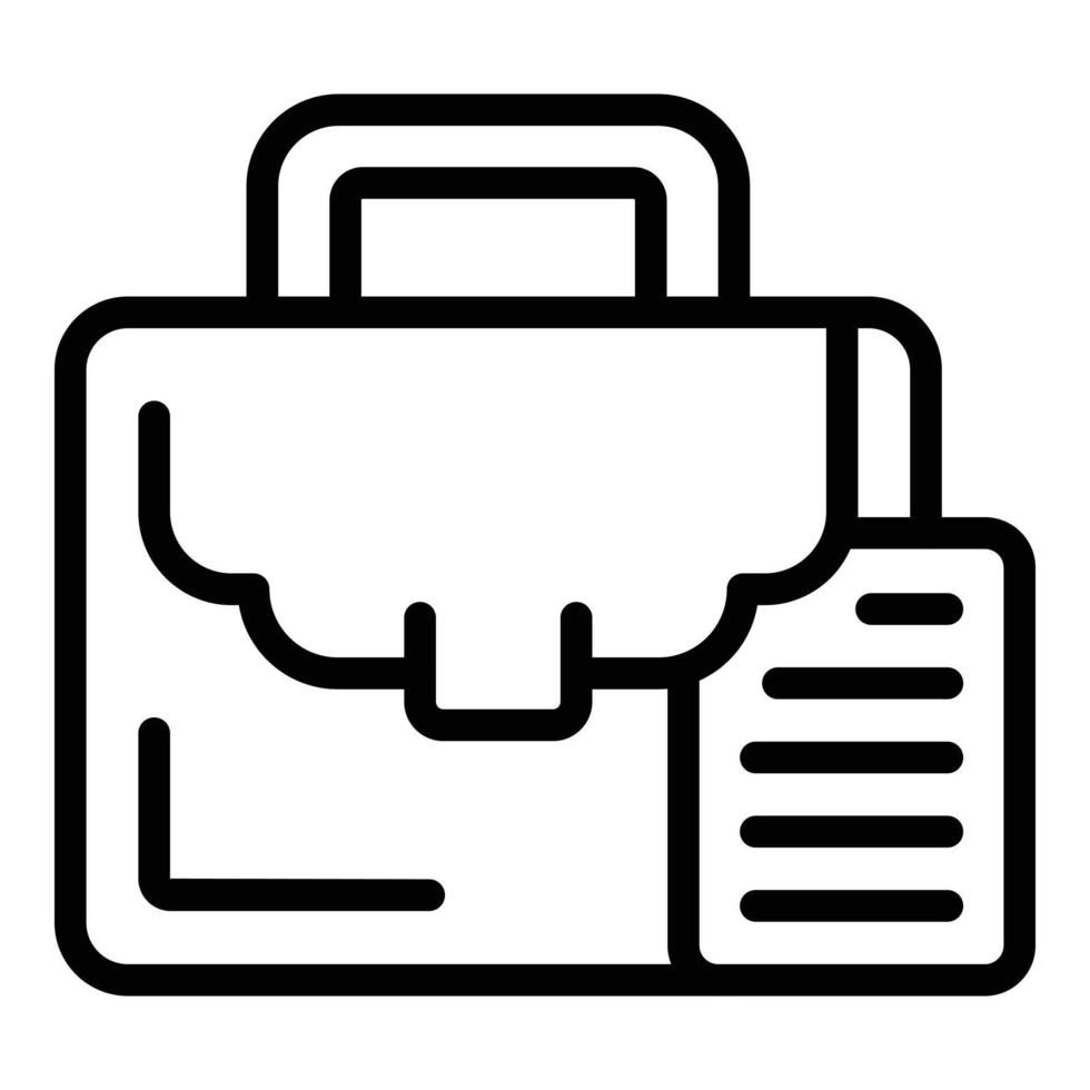 Working briefcase icon outline vector. Skill level vector