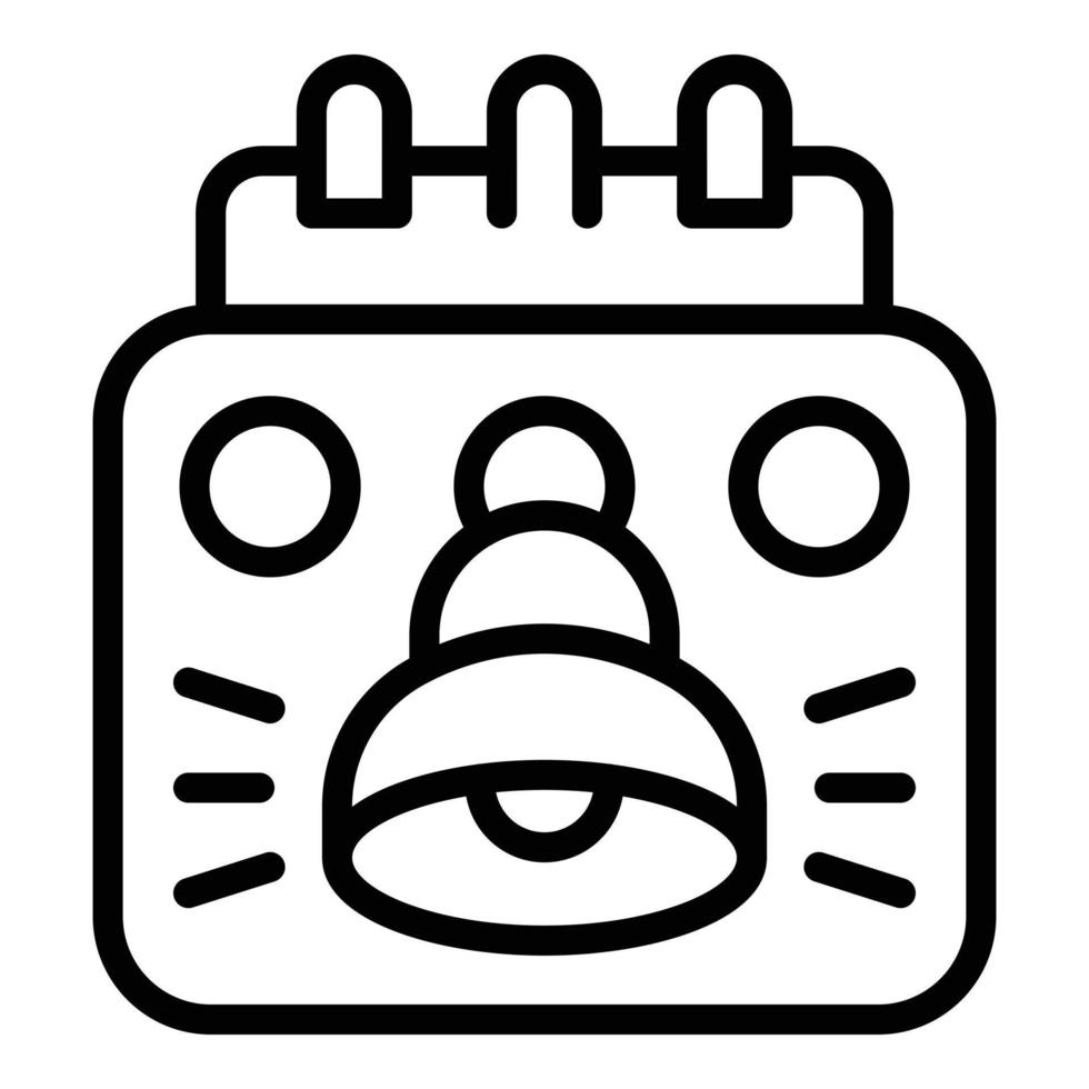 Productivity calendar notification icon outline vector. Work time vector