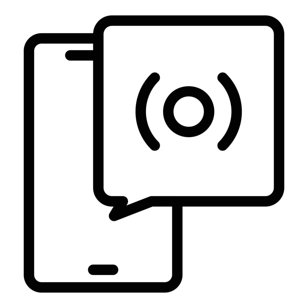 Touch message icon outline vector. App hand vector