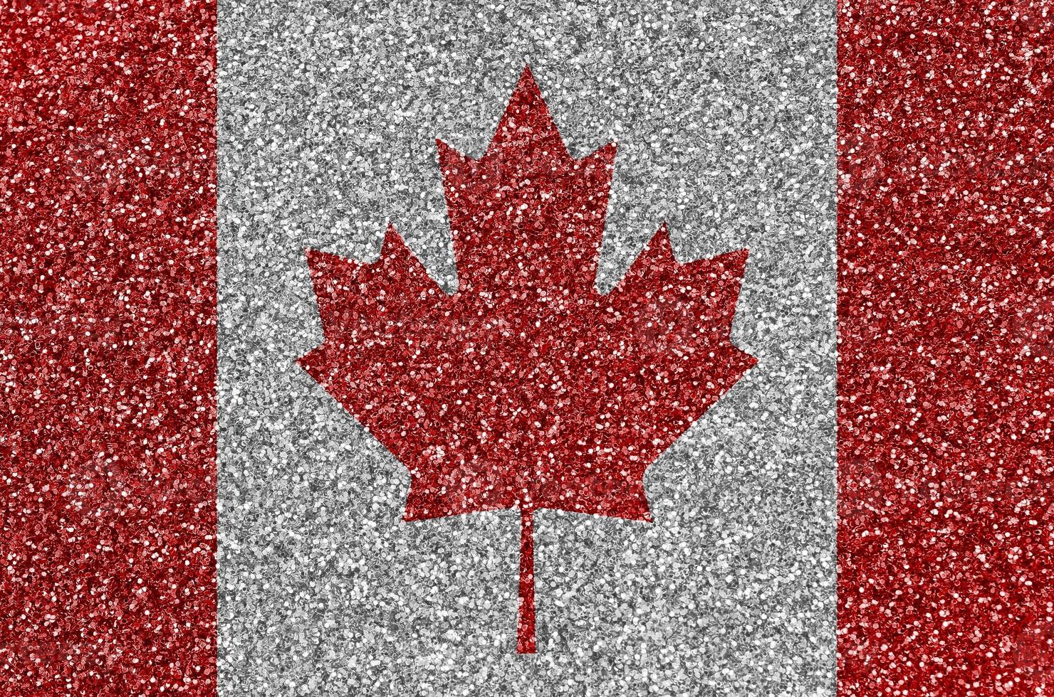 Canada flag depicted on many small shiny sequins. Colorful festival background for party photo