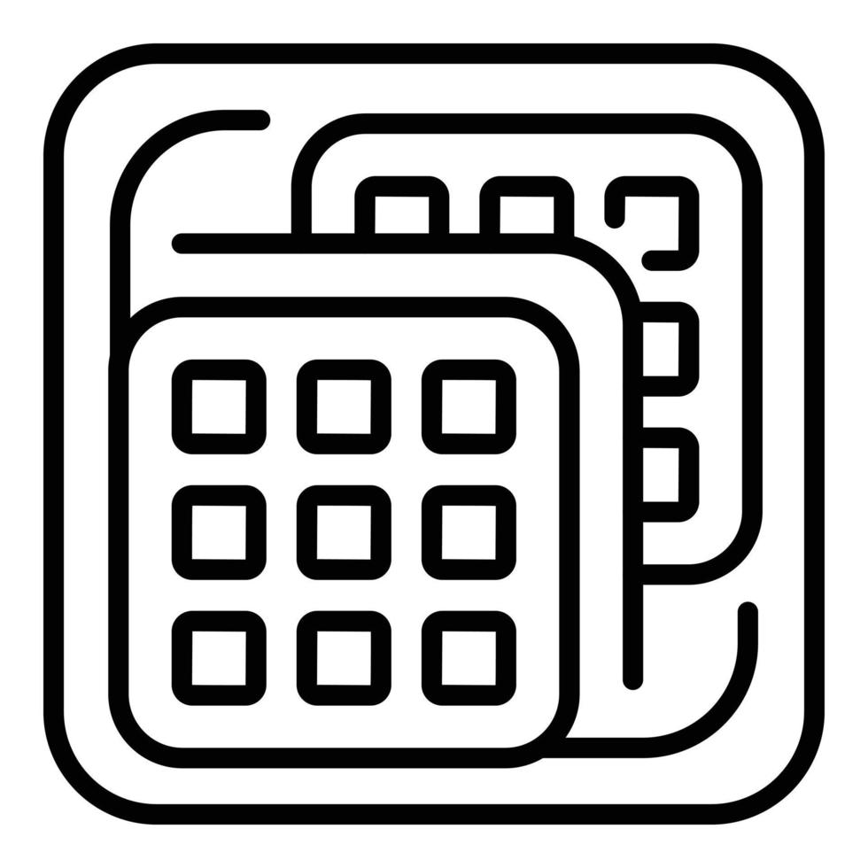 Waffle maker appliance icon outline vector. Iron machine vector