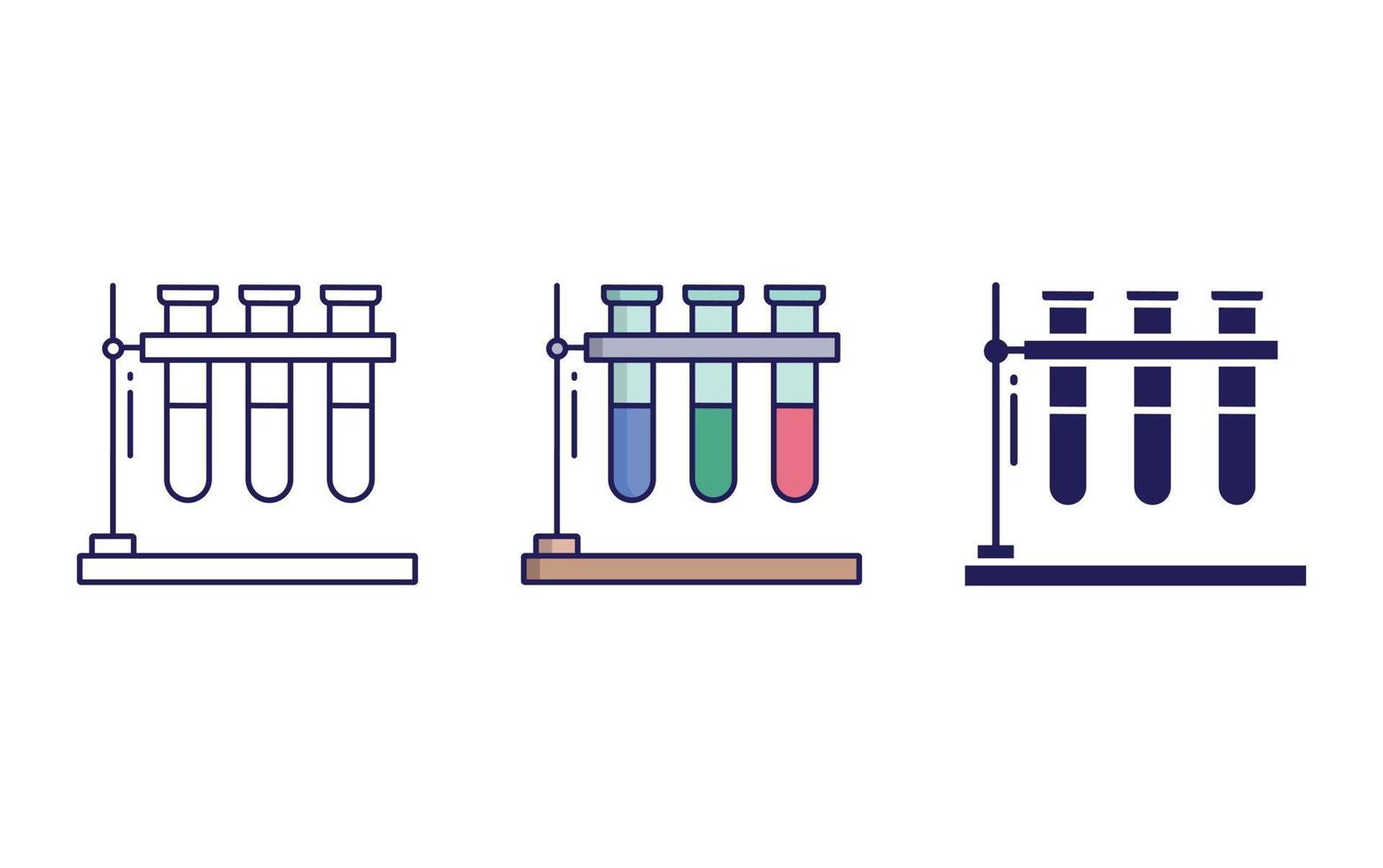 Test Tube line and glyph icon isolated on white background, Lab Vector