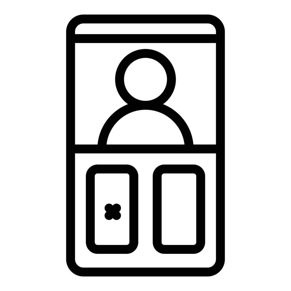 vector de contorno de icono de intercomunicador de vídeo de dedo. sistema de puerta