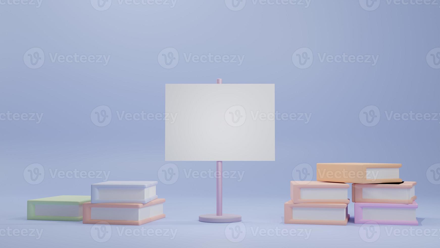 Book and standee 3d render photo