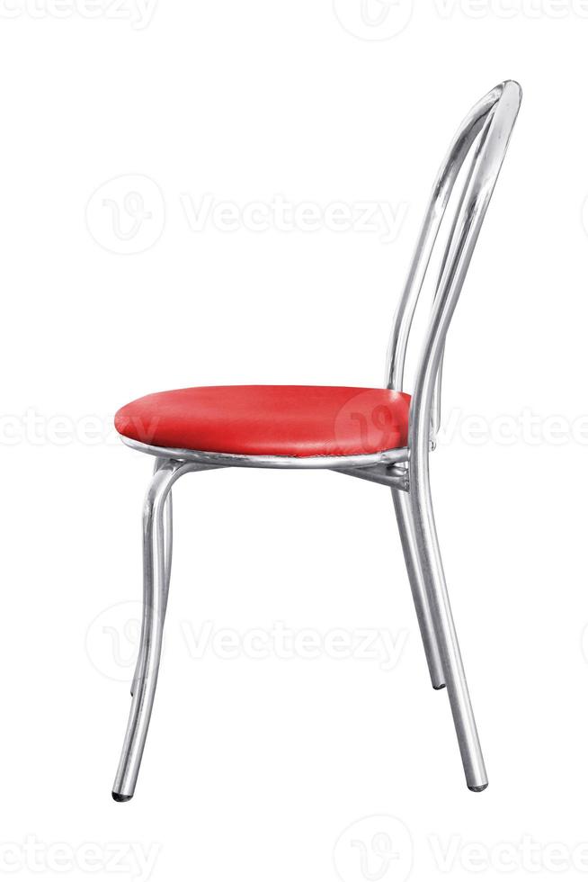 Stainless steel chair isolated. photo