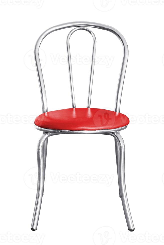 Stainless steel chair isolated. photo