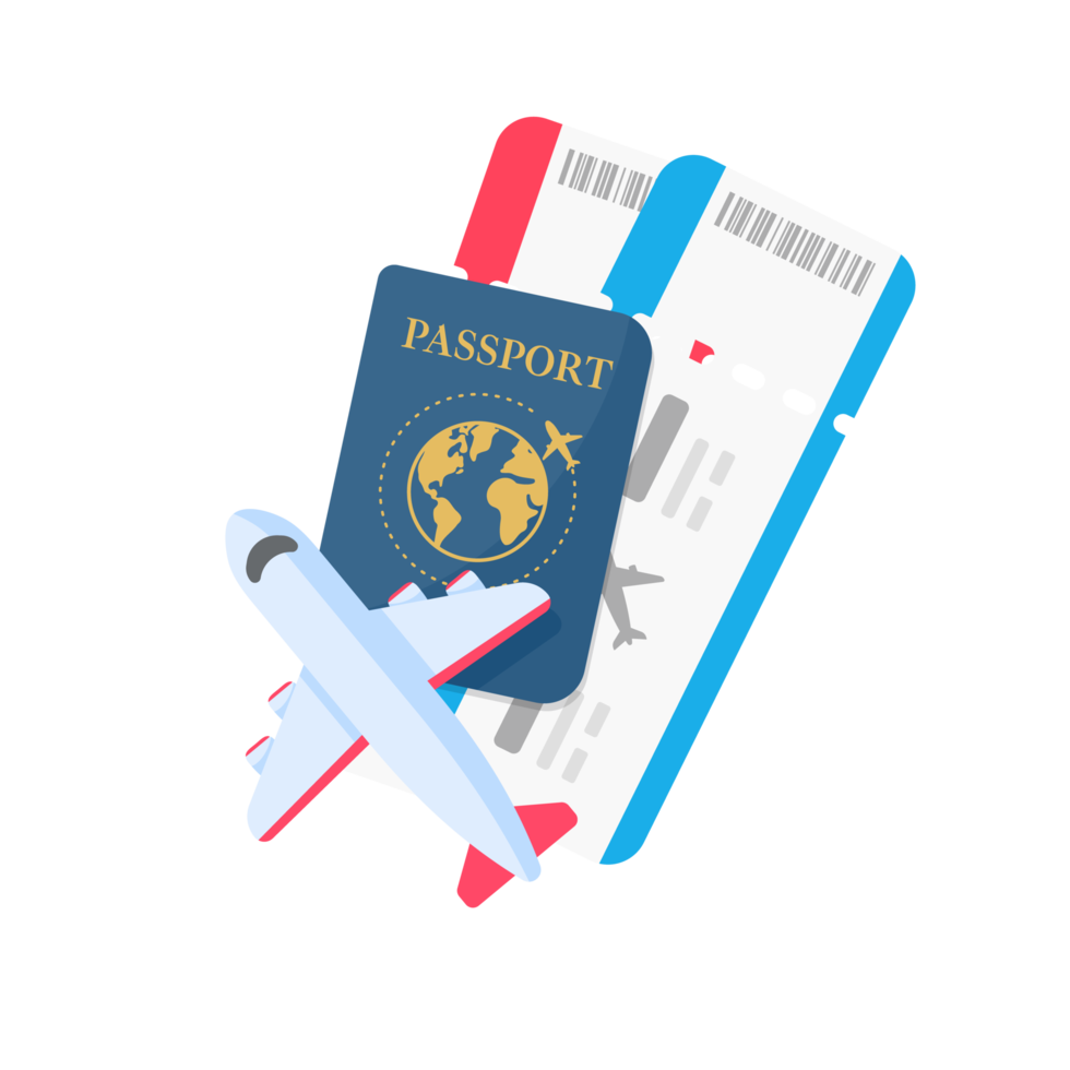 paspoort. reisdocumenten voor immigratiebeambten op de luchthaven voordat ze op reis gaan png