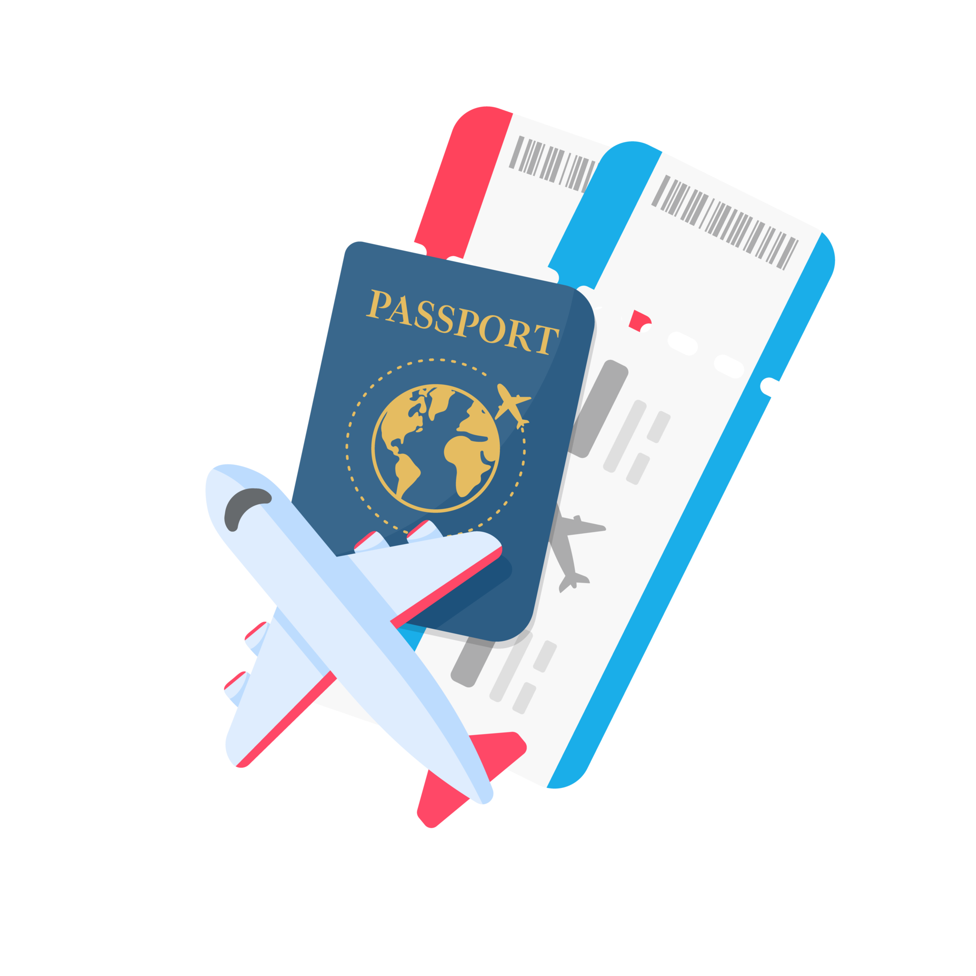 passport. travel documents for immigration officers in the airport